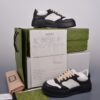 sy_no_2A3D1A6F57A5F010EB2148753BC45A31_4 Gucci Re-Web Sneaker in Black & White Perforated Leather with Interlocking GG
