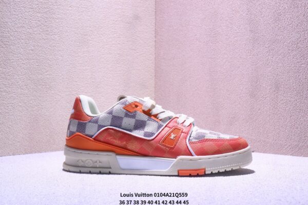 Louis Vuitton LV Trainer Orange & Damier Retro Sneakers