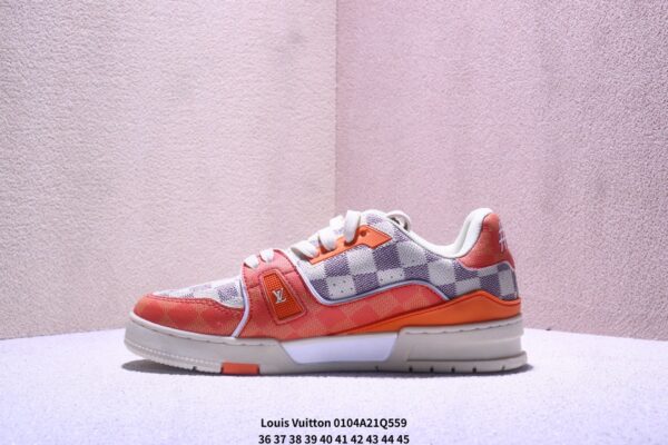 Louis Vuitton LV Trainer Orange & Damier Retro Sneakers