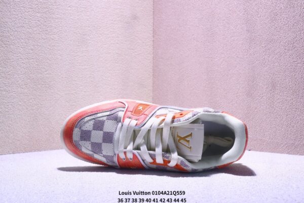 Louis Vuitton LV Trainer Orange & Damier Retro Sneakers