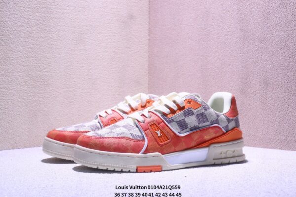 Louis Vuitton LV Trainer Orange & Damier Retro Sneakers