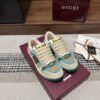 sy_no_2B9C996F323CE37BEBF24CCE1D52556B_0 Gucci Screener GG Canvas & Beige Suede Sneaker with Blue Wash Accent