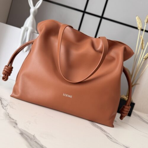 sy_no_2C46F458F64EE51C22428E0929D42BCC_0 Loewe Flamenco Large Pouch Bag – Napa Calfskin Leather (Brown)