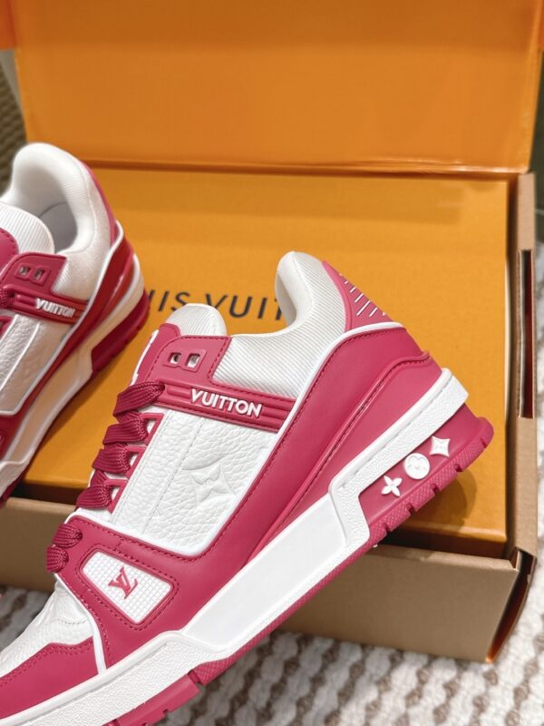 sy_no_2CAEC5C7C3039B2C722C2F8DA1AD29F5_6 Louis Vuitton LV Trainer Maxi / LV Skate White, Raspberry Red & Rose Pink Sneakers