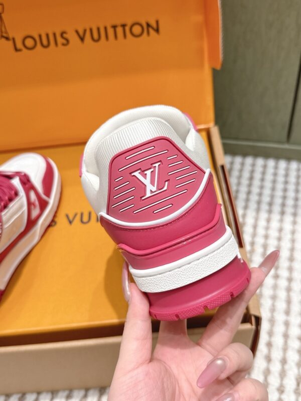 sy_no_2CAEC5C7C3039B2C722C2F8DA1AD29F5_8 Louis Vuitton LV Trainer Maxi / LV Skate White, Raspberry Red & Rose Pink Sneakers