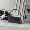 sy_no_2CC18A94DFB333B79844E878D75A6470_0 Charcoal Gray Crocodile-Embossed East-West Handbag