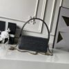 sy_no_2CC18A94DFB333B79844E878D75A6470_1 Charcoal Gray Crocodile-Embossed East-West Handbag