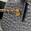 sy_no_2CC18A94DFB333B79844E878D75A6470_3 Charcoal Gray Crocodile-Embossed East-West Handbag