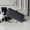 sy_no_2CC18A94DFB333B79844E878D75A6470_4 Charcoal Gray Crocodile-Embossed East-West Handbag