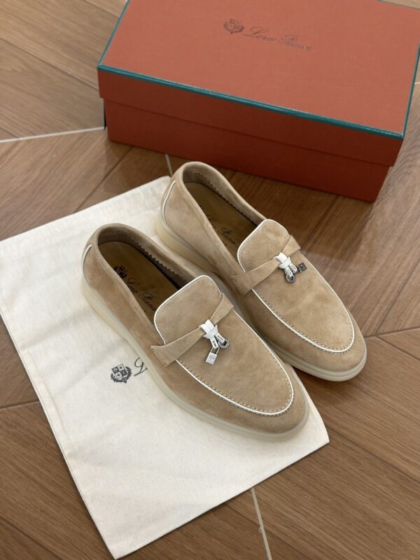 sy_no_2E06516C033E83554255616B213219C3_0 Loro Piana Summer Charms Walk Sand Suede Loafers