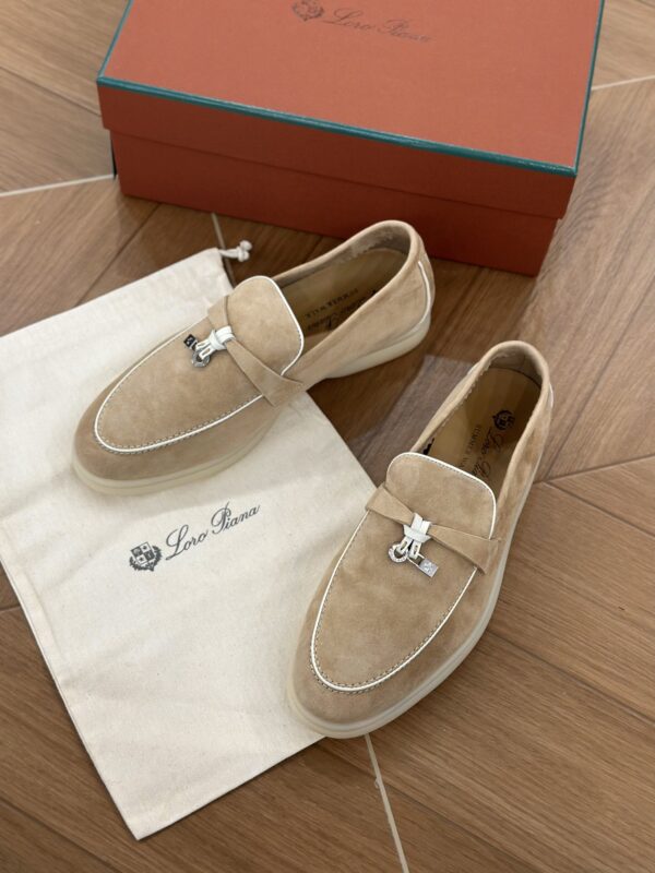 sy_no_2E06516C033E83554255616B213219C3_4 Loro Piana Summer Charms Walk Sand Suede Loafers