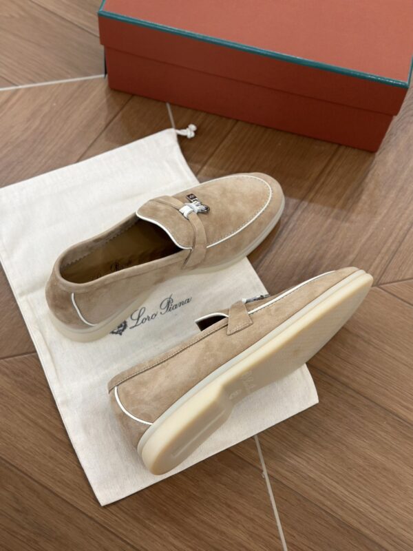 sy_no_2E06516C033E83554255616B213219C3_7 Loro Piana Summer Charms Walk Sand Suede Loafers