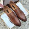 sy_no_2E51905B2BE3B351984D4FE0C43E3CB6_1 Brown & Caramel Calfskin Penny Loafers