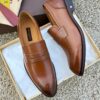 sy_no_2E51905B2BE3B351984D4FE0C43E3CB6_4 Brown & Caramel Calfskin Penny Loafers