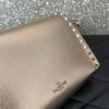 Champagne Gold Metallic Leather Rockstud Flap Crossbody Bag