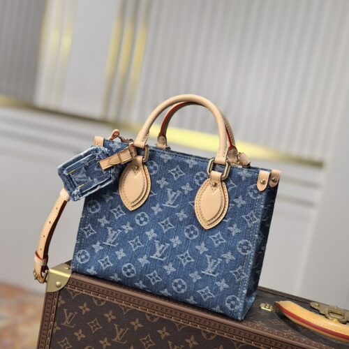 sy_no_2E8DF6D0F19D242067E228273EA8812E_0 Louis Vuitton OnTheGo PM Denim Tote Bag