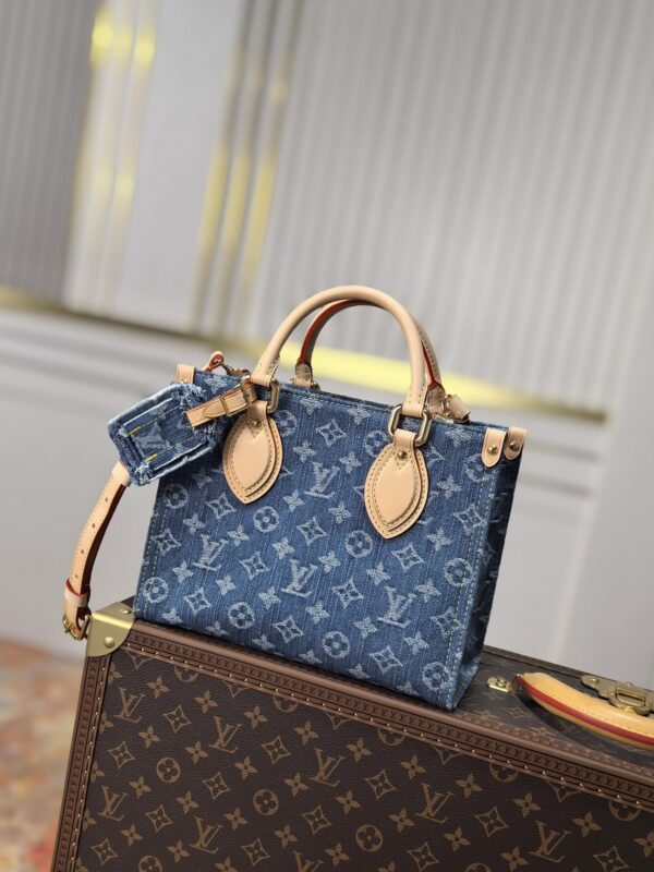 sy_no_2E8DF6D0F19D242067E228273EA8812E_0 Louis Vuitton OnTheGo PM Denim Tote Bag