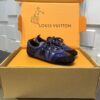 sy_no_2EABA1CC5895A03F25C49C5D42D50032_0 Louis Vuitton Sneakerina Blue Sequin Monogram & Black Suede Thin-Sole Sneakers