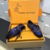 sy_no_2EABA1CC5895A03F25C49C5D42D50032_1 Louis Vuitton Sneakerina Blue Sequin Monogram & Black Suede Thin-Sole Sneakers