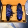 sy_no_2EABA1CC5895A03F25C49C5D42D50032_3 Louis Vuitton Sneakerina Blue Sequin Monogram & Black Suede Thin-Sole Sneakers