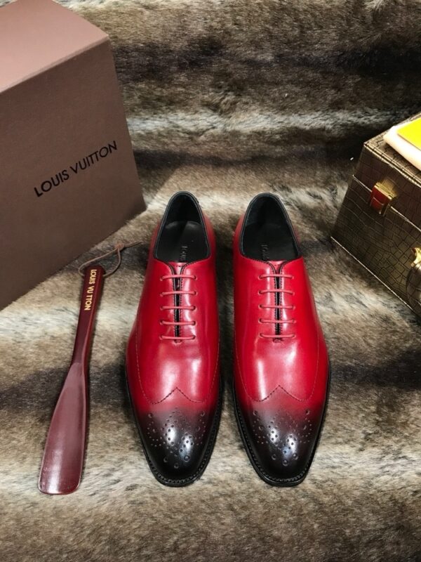sy_no_2EAC2BA88983D1591A9675970C408C5D_0 Red & Burgundy Patina Leather Oxford Shoes