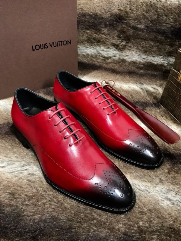 sy_no_2EAC2BA88983D1591A9675970C408C5D_3 Red & Burgundy Patina Leather Oxford Shoes
