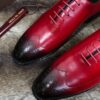sy_no_2EAC2BA88983D1591A9675970C408C5D_4 Red & Burgundy Patina Leather Oxford Shoes