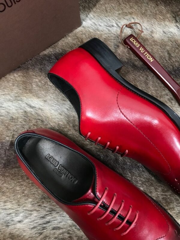 sy_no_2EAC2BA88983D1591A9675970C408C5D_5 Red & Burgundy Patina Leather Oxford Shoes
