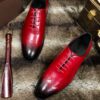 sy_no_2EAC2BA88983D1591A9675970C408C5D_6 Red & Burgundy Patina Leather Oxford Shoes