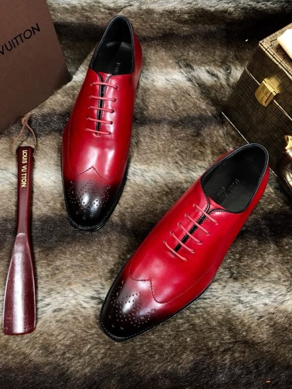 sy_no_2EAC2BA88983D1591A9675970C408C5D_6 Red & Burgundy Patina Leather Oxford Shoes