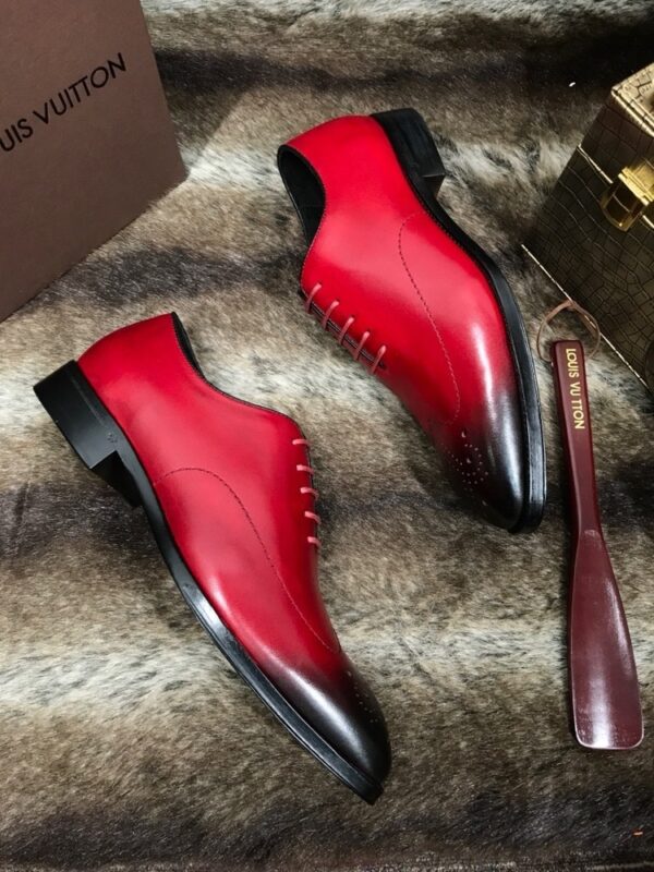 sy_no_2EAC2BA88983D1591A9675970C408C5D_7 Red & Burgundy Patina Leather Oxford Shoes