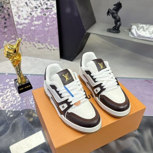 sy_no_2F0ACE365E362F428F2AC2FD983DAA31_0 Louis Vuitton LV Trainer Maxi Dark Brown, Mocha & White Sneakers