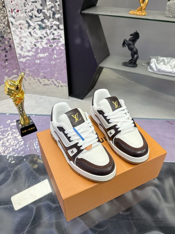 Louis Vuitton LV Trainer Maxi Dark Brown, Mocha & White Sneakers