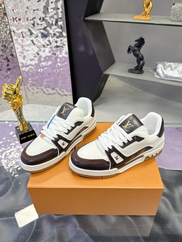 Louis Vuitton LV Trainer Maxi Dark Brown, Mocha & White Sneakers