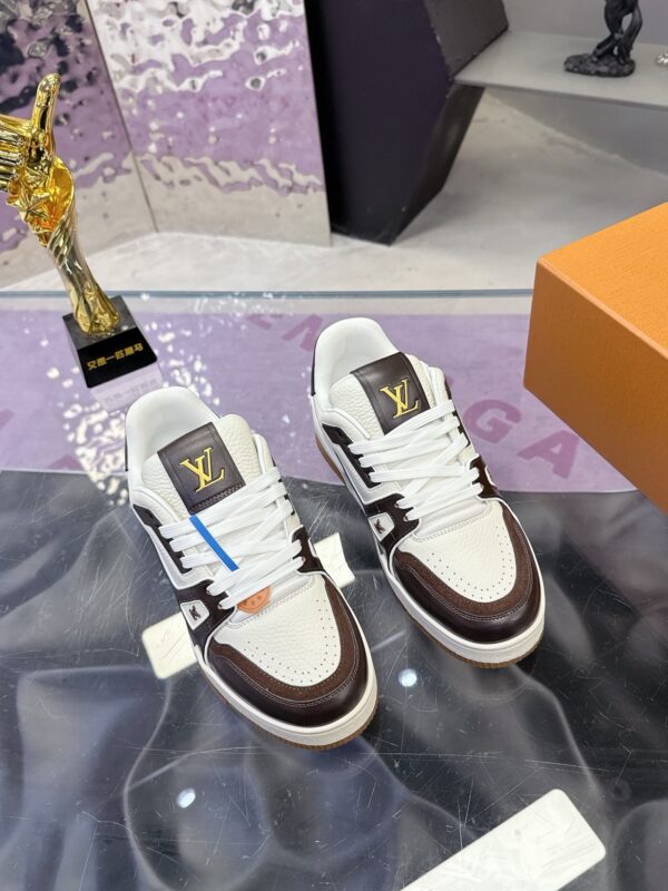 Louis Vuitton LV Trainer Maxi Dark Brown, Mocha & White Sneakers