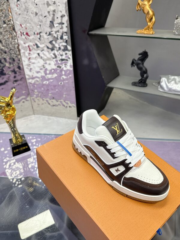 Louis Vuitton LV Trainer Maxi Dark Brown, Mocha & White Sneakers