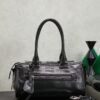 sy_no_2F1AB3EE431A4E2ADB0720A6AEBDB035_0 Black Leather Front-Zip Double-Handle Shoulder Crossbody Bag