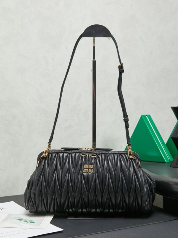 Black Matelassé Shell Backpack