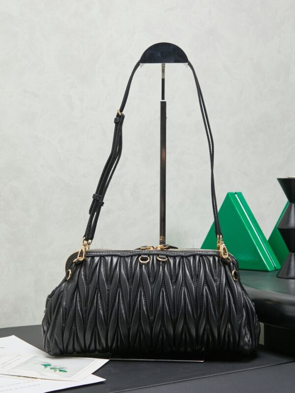Black Matelassé Shell Backpack