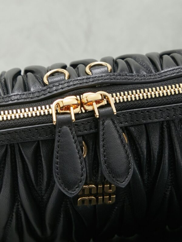 Black Matelassé Shell Backpack