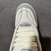 White & Light Grey Pebbled Leather Retro Skate Sneakers