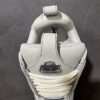 White & Light Grey Pebbled Leather Retro Skate Sneakers