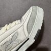 White & Light Grey Pebbled Leather Retro Skate Sneakers
