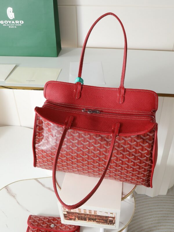 sy_no_2F891F46638EE1644B0F2E6596BCBB98_4 Red Goyardine Hardy Small Commuter Tote