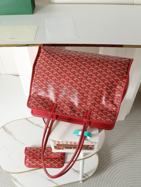sy_no_2F891F46638EE1644B0F2E6596BCBB98_5 Red Goyardine Hardy Small Commuter Tote