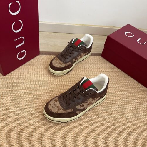 sy_no_3022AB0F1A217C8B8BB51831D7FAD2E5_0 Gucci MAC8 GG Canvas & Leather Sneaker in Dark Brown / Ebony