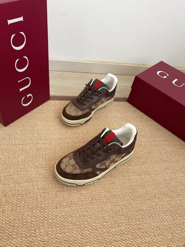 Gucci MAC8 GG Canvas & Leather Sneaker in Dark Brown / Ebony