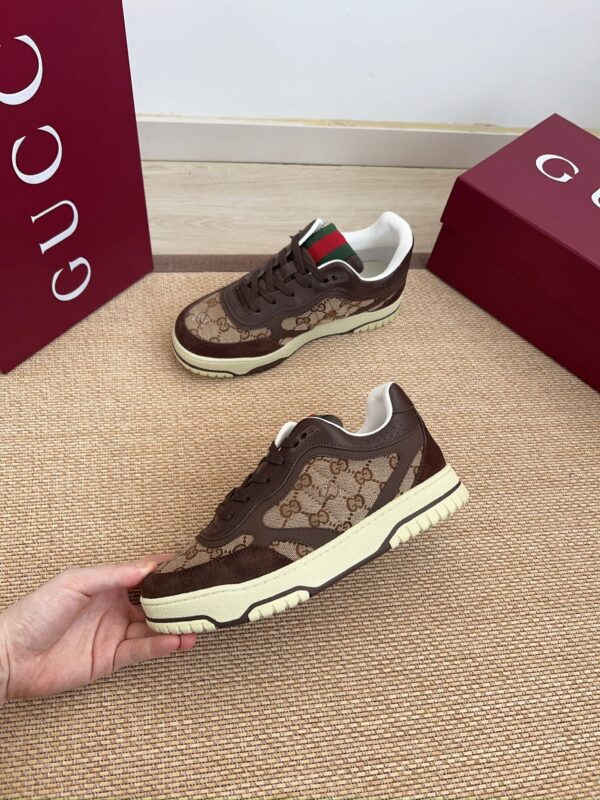 Gucci MAC8 GG Canvas & Leather Sneaker in Dark Brown / Ebony