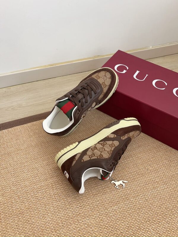 Gucci MAC8 GG Canvas & Leather Sneaker in Dark Brown / Ebony