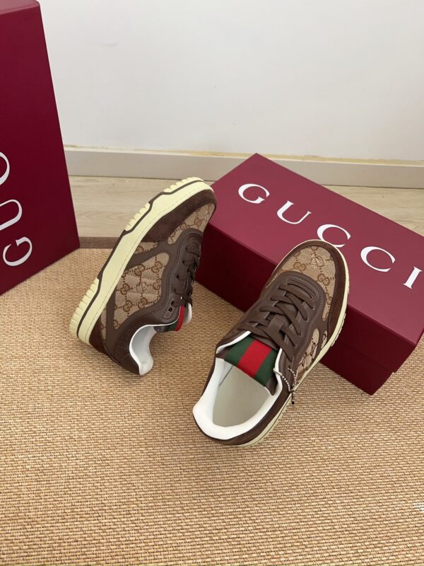 Gucci MAC8 GG Canvas & Leather Sneaker in Dark Brown / Ebony